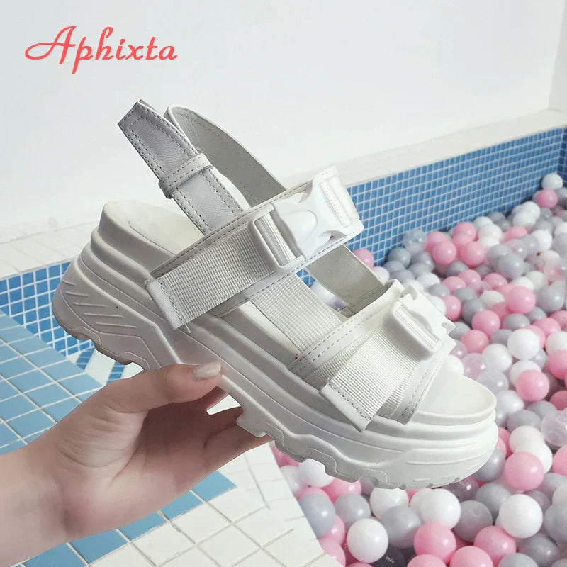 Aphixta 8cm Platform Wedge Sandals for Women