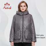 Astrid 2022 Spring Women Parkas Oversize Short Grey