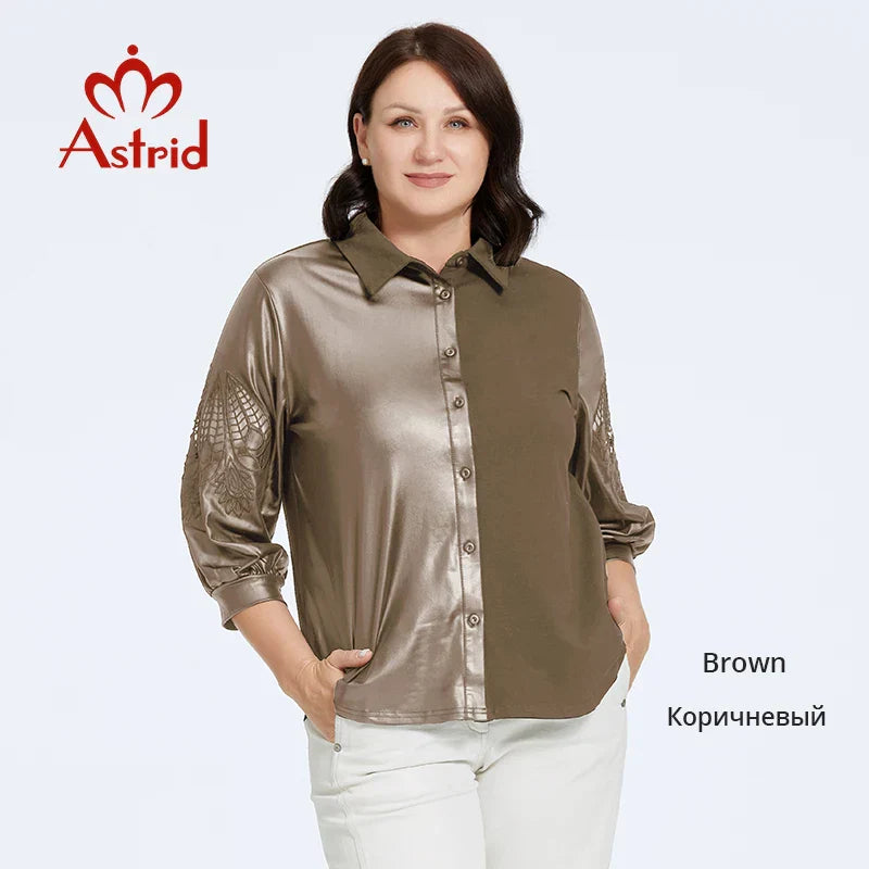 Astrid Womens Shirt 2023 Long Sleeve Cut Out