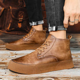 Men's High-Cut Genuine Leather Ankle Boots