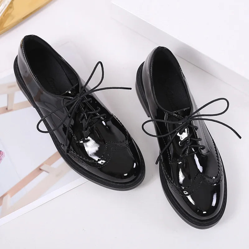 Autumn Spring Women Oxford Shoes Comfort Lady Brogue