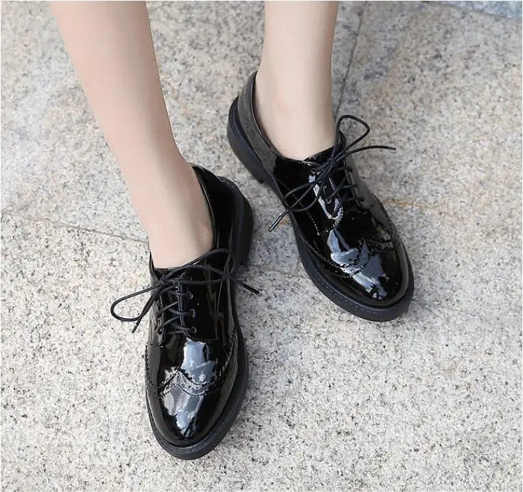 Autumn Spring Women Oxford Shoes Comfort Lady Brogue