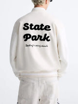 Autumn Suede Baseball Jacket Solid Color Towel Embroidered