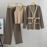 Autumn Winter Panelled Knitted Sets Fashion Long Sleeve