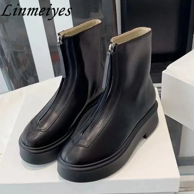 Autumn Winter Thick Sole Knight Boots Women Front