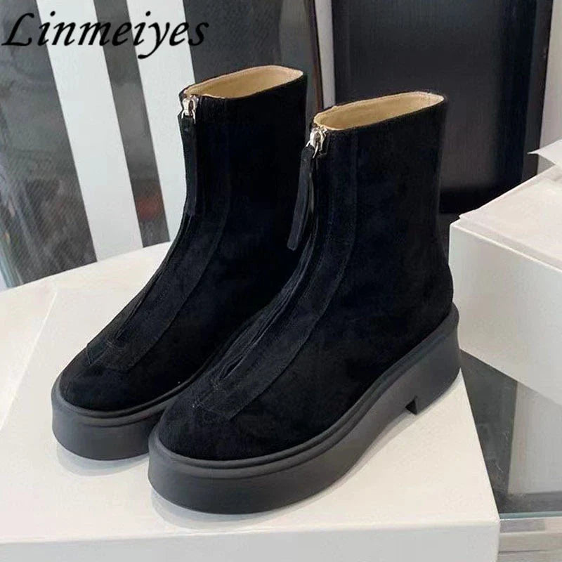 Autumn Winter Thick Sole Knight Boots Women Front