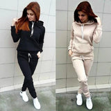 Autumn Women's Fleece Tracksuit 2 Pieces Set Pullover