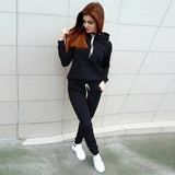 Autumn Women's Fleece Tracksuit 2 Pieces Set Pullover