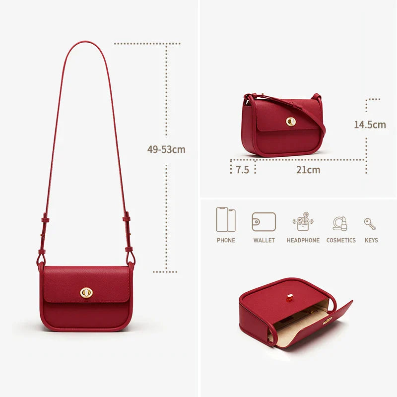 BAFELLI 2023 WOMEN'S NEW TREND LEATHER SADDLE BAGS