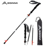 BISINNA 1pcs/2pcs Folding Trekking Poles Carbon Fiber Collapsible