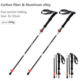 BISINNA 1pcs/2pcs Folding Trekking Poles Carbon Fiber Collapsible