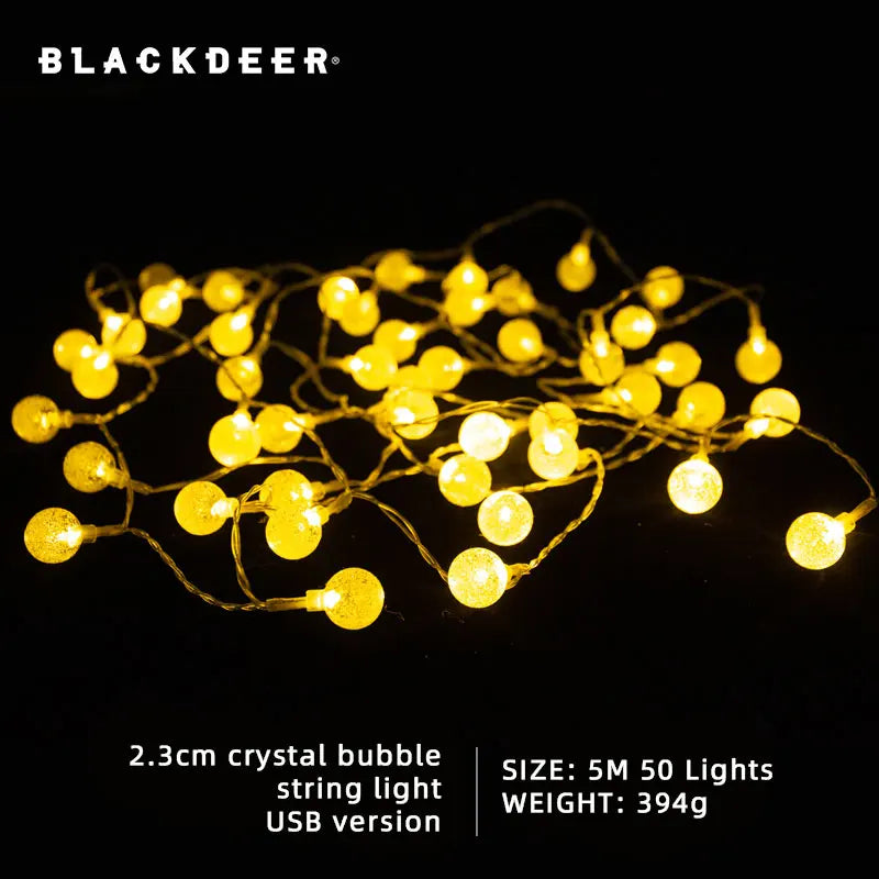 BLACKDEER Solar String Lights Outdoor 100 Led Crystal