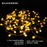 BLACKDEER Solar String Lights Outdoor 100 Led Crystal