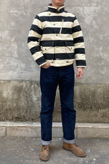 BOB DONG Winter Aviator Motorcycle Prison Striped Jacket