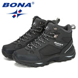 BONA Men Boots AntiSkidding Leather Shoes Men Popular