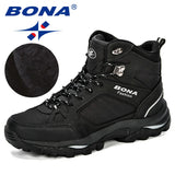 BONA Men Boots AntiSkidding Leather Shoes Men Popular