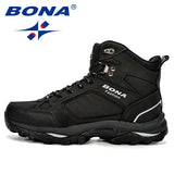 BONA Men Boots AntiSkidding Leather Shoes Men Popular