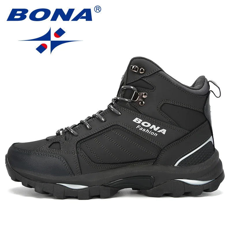 BONA Men Boots AntiSkidding Leather Shoes Men Popular