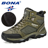 BONA Men Boots AntiSkidding Leather Shoes Men Popular