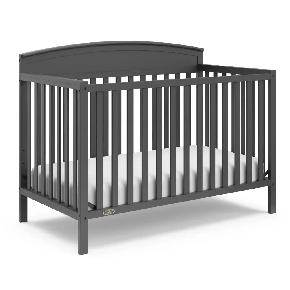 BOUSSAC Benton 5-in-1 Convertible Baby Crib, Multicolor， Baby Furniture  Bed for Girls,kid Bed, Children Bed
