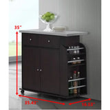 BOUSSAC Kitchen Cart with Spice Rack & Towel Rack, Kitchen Island Table ,Kitchen Cart，Kitchen Islands & Trolleys