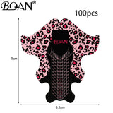 BQAN Leopard French Nail Form Tips Gold Nail