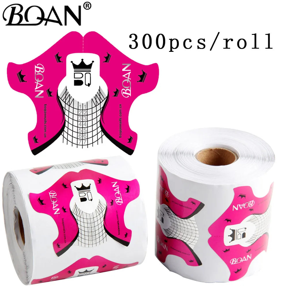 BQAN Leopard French Nail Form Tips Gold Nail