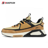 Baasploa Men Casual Waterproof Running Shoes Fashion Leather Skateboard Shoes Non-slip Wear-resistant Male Sport Shoes New