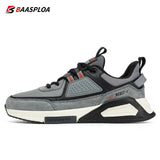 Baasploa Men Casual Waterproof Running Shoes Fashion Leather Skateboard Shoes Non-slip Wear-resistant Male Sport Shoes New