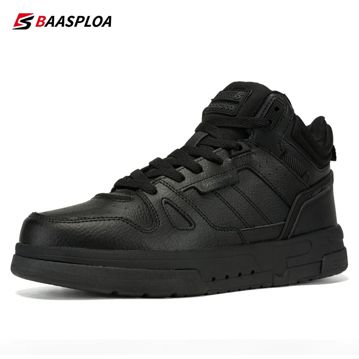 Baasploa Men Winter Sneakers Casual Skateboard Shoes for Men Waterproof Plush Warm Cotton Shoes Non-Slip Outdoor Male Sneakers