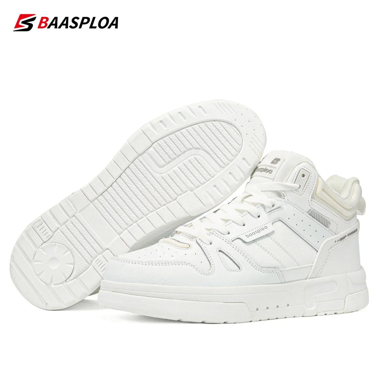 Baasploa Men Winter Sneakers Casual Skateboard Shoes for Men Waterproof Plush Warm Cotton Shoes Non-Slip Outdoor Male Sneakers