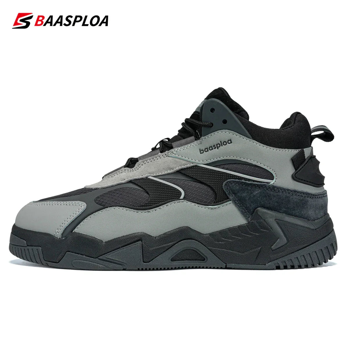 Baasploa Men Winter Sneakers Leather Waterproof Sport Shoes for Men Comfort Plush Warm Male Sneakers Non-Slip Free Shipping