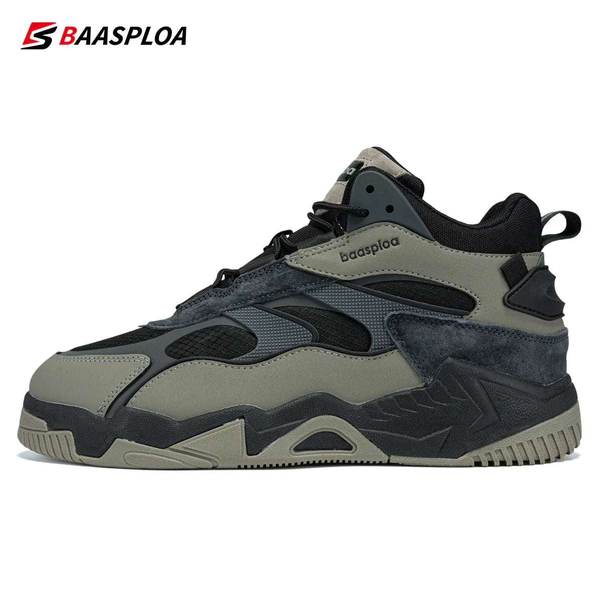 Baasploa Men Winter Sneakers Leather Waterproof Sport Shoes for Men Comfort Plush Warm Male Sneakers Non-Slip Free Shipping