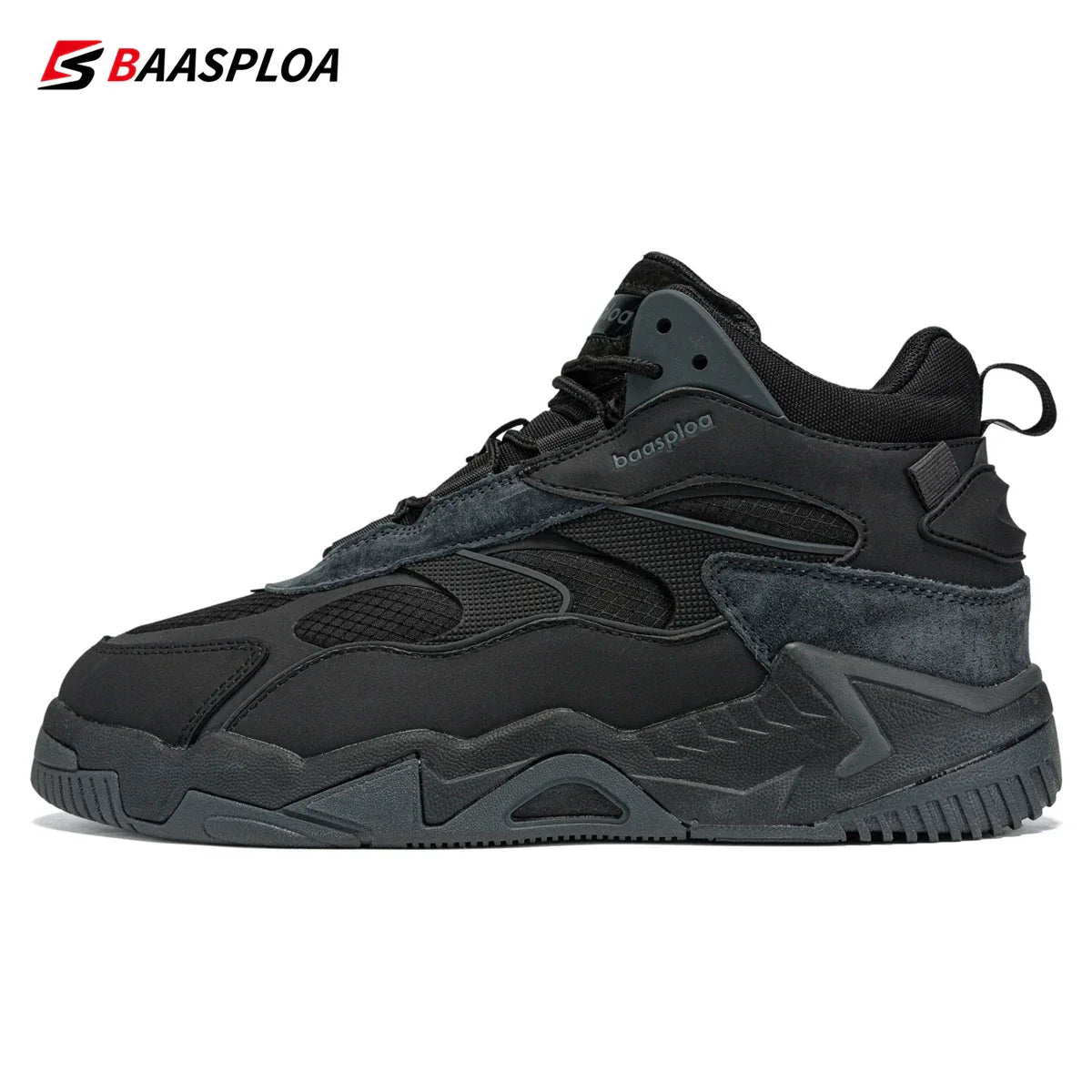 Baasploa Men Winter Sneakers Leather Waterproof Sport Shoes for Men Comfort Plush Warm Male Sneakers Non-Slip Free Shipping