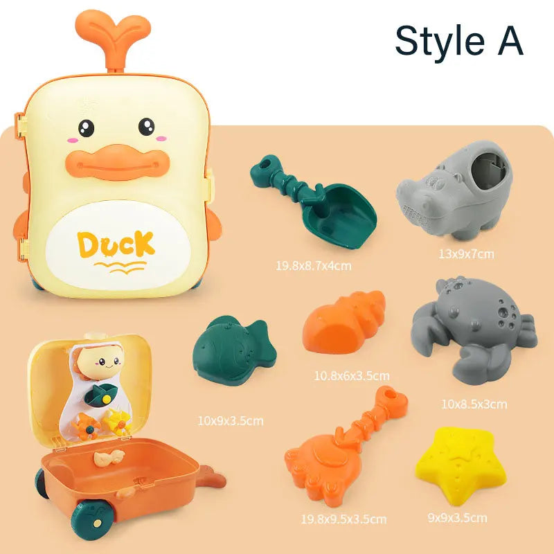 Baby Bathroom Backpack Beach Toys Duck Trolley Case