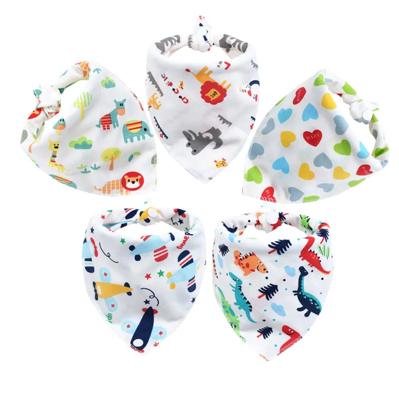 Baby Bibs 5Pcs/Lot Cotton Bibs Cartoon Print Saliva