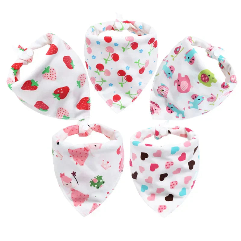 Baby Bibs 5Pcs/Lot Cotton Bibs Cartoon Print Saliva