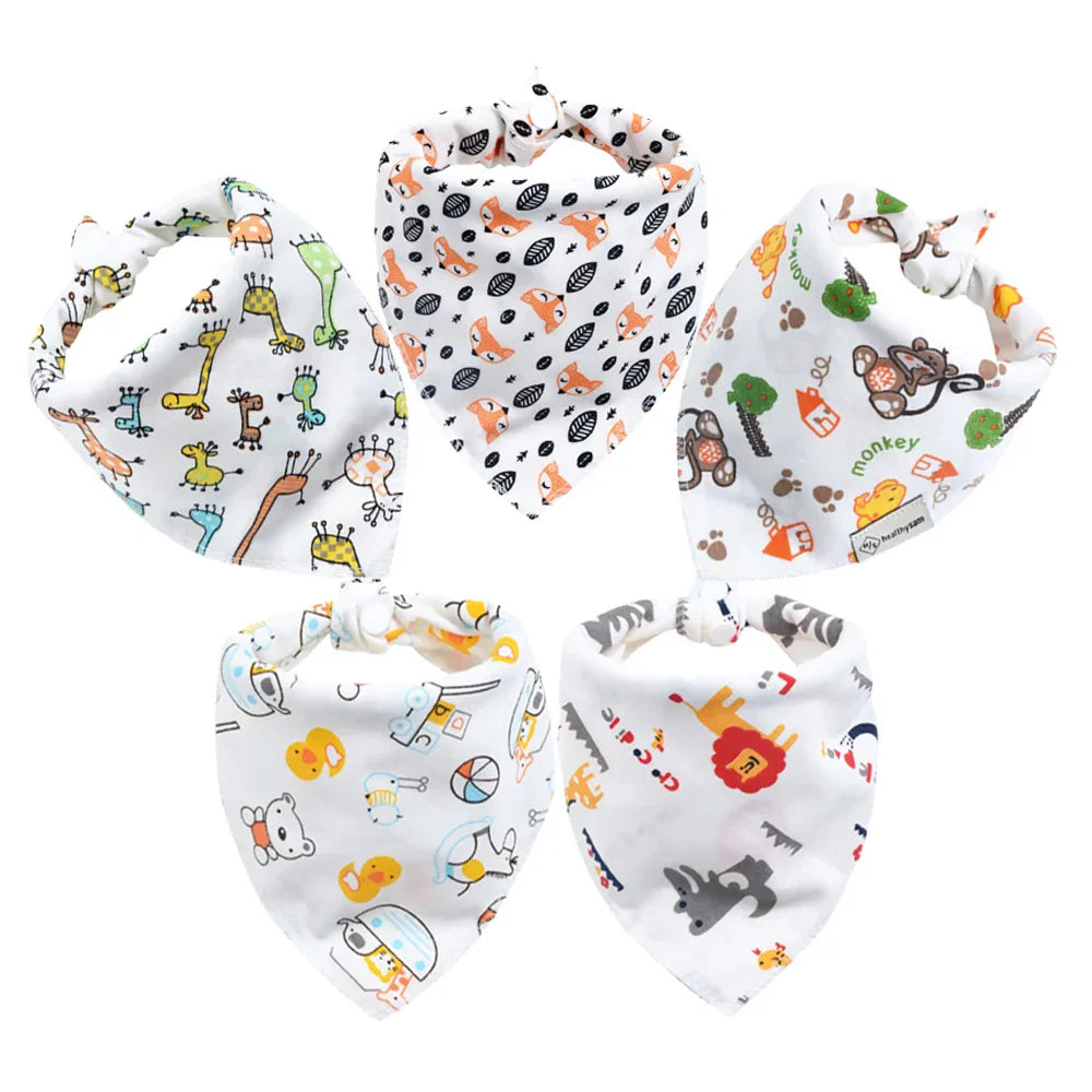 Baby Bibs 5Pcs/Lot Cotton Bibs Cartoon Print Saliva