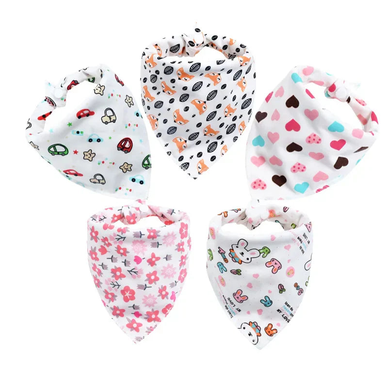 Baby Bibs 5Pcs/Lot Cotton Bibs Cartoon Print Saliva