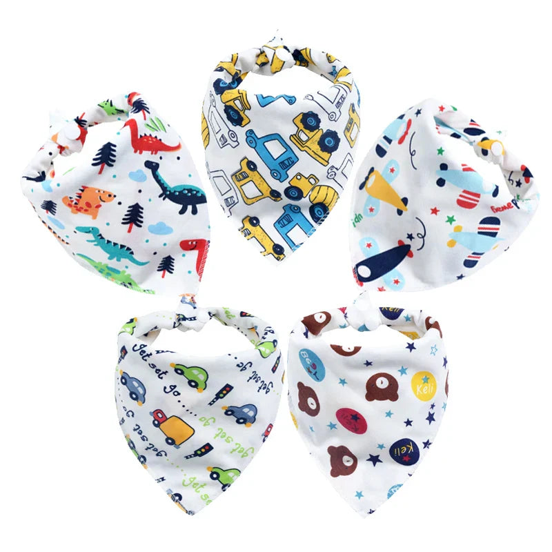 Baby Bibs 5Pcs/Lot Cotton Bibs Cartoon Print Saliva