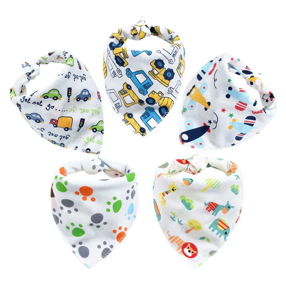 Baby Bibs 5Pcs/Lot Cotton Bibs Cartoon Print Saliva