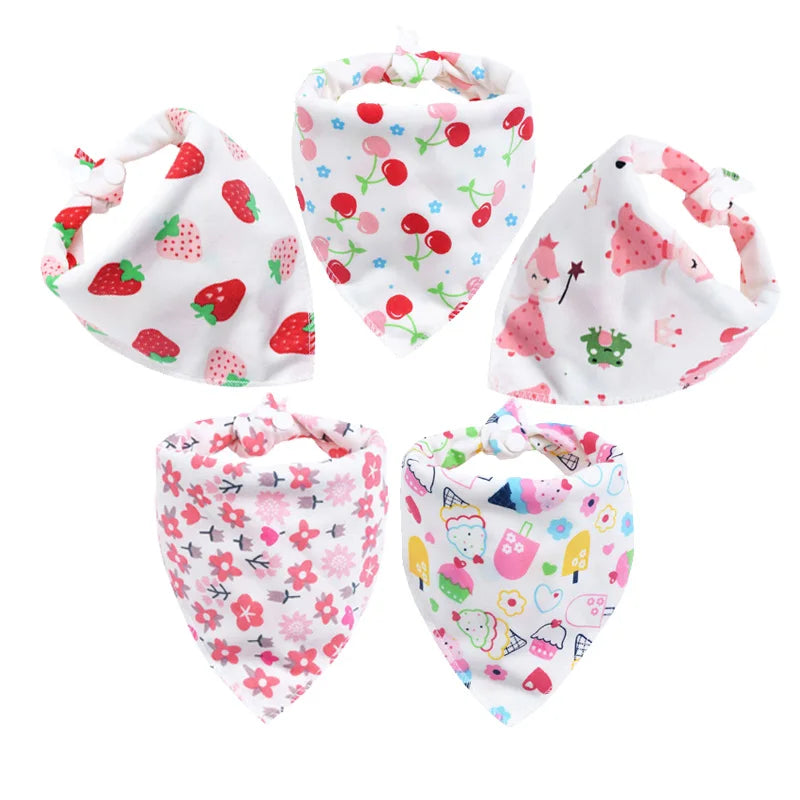 Baby Bibs 5Pcs/Lot Cotton Bibs Cartoon Print Saliva