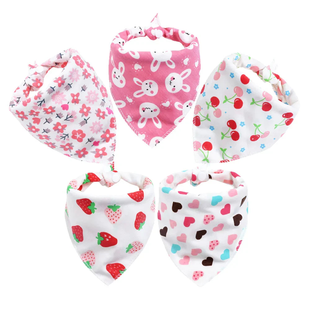 Baby Bibs 5Pcs/Lot Cotton Bibs Cartoon Print Saliva