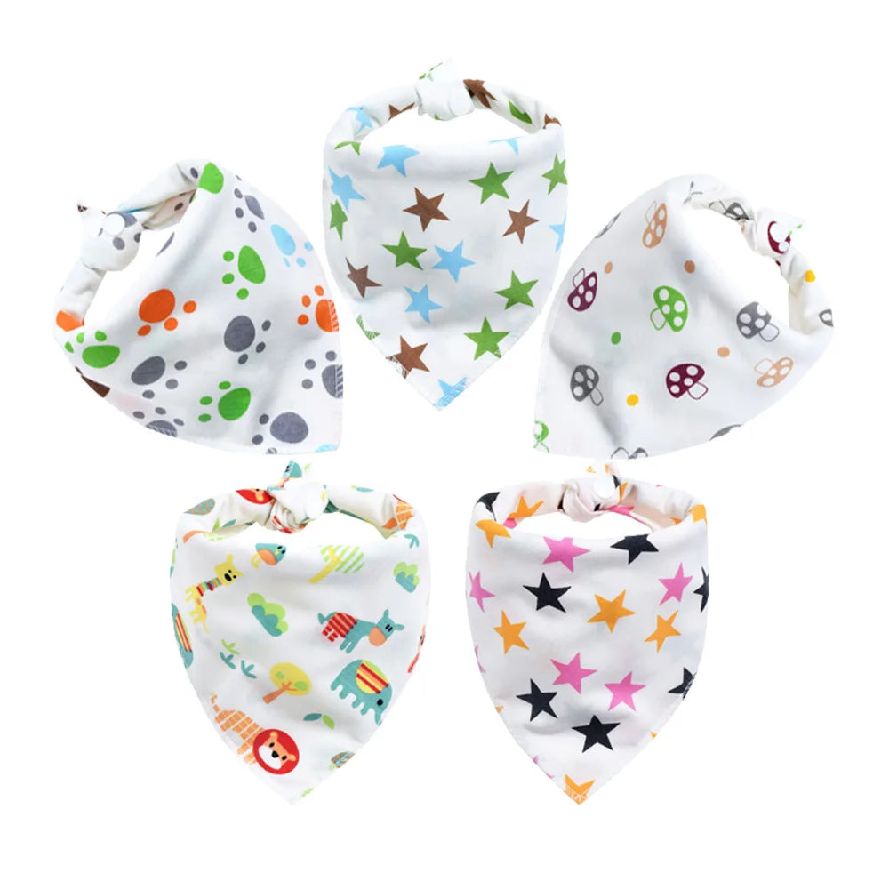 Baby Bibs 5Pcs/Lot Cotton Bibs Cartoon Print Saliva