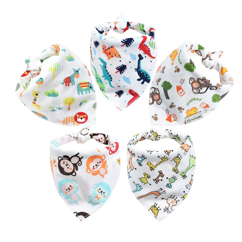 Baby Bibs 5Pcs/Lot Cotton Bibs Cartoon Print Saliva