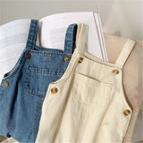 Baby Boy Solid Denim Overalls Child Jean Bib