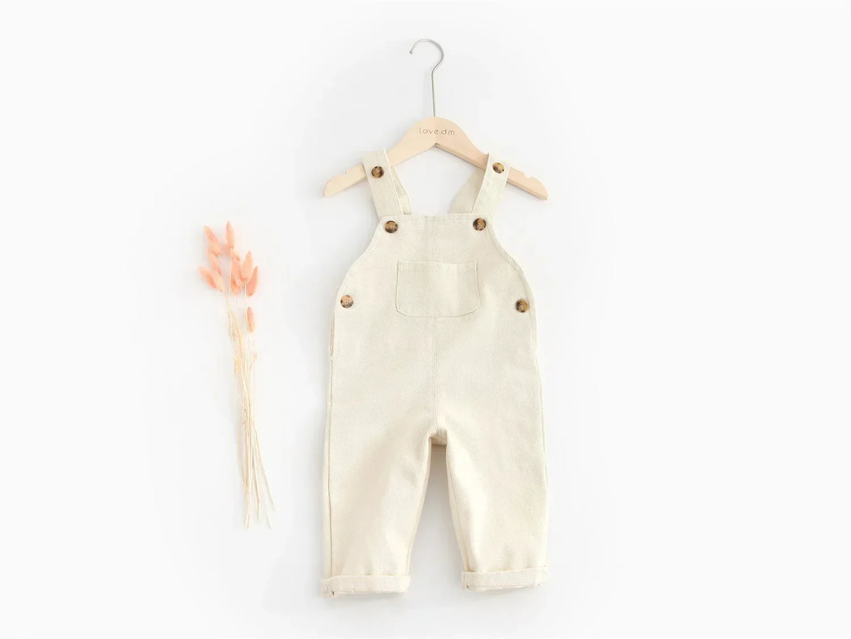 Baby Boy Solid Denim Overalls Child Jean Bib