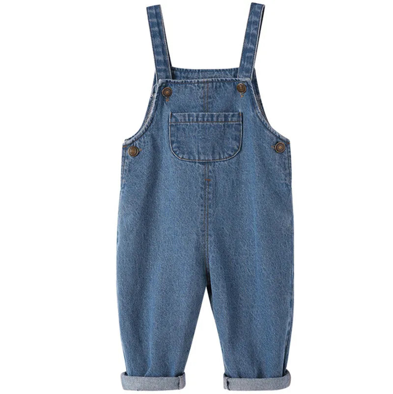 Baby Boy Solid Denim Overalls Child Jean Bib