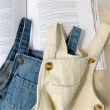 Baby Boy Solid Denim Overalls Child Jean Bib