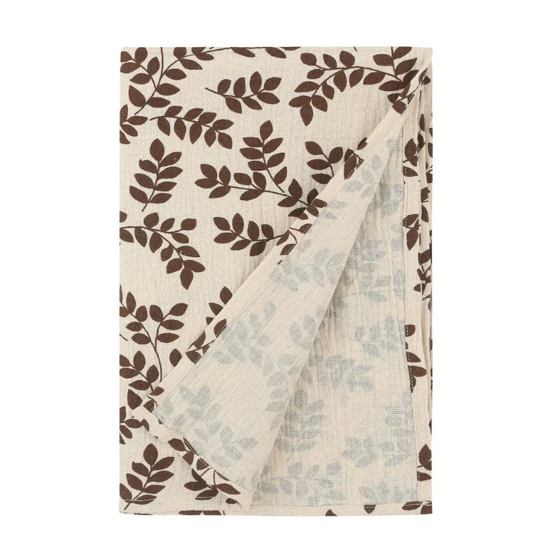 Baby Crepe-Cotton Floral Wrap Blanket Infant Blanket Beach-Towel